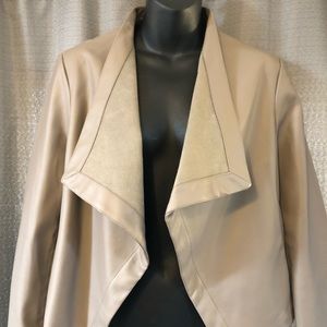 BB Dakota Faux Leather open front jacket